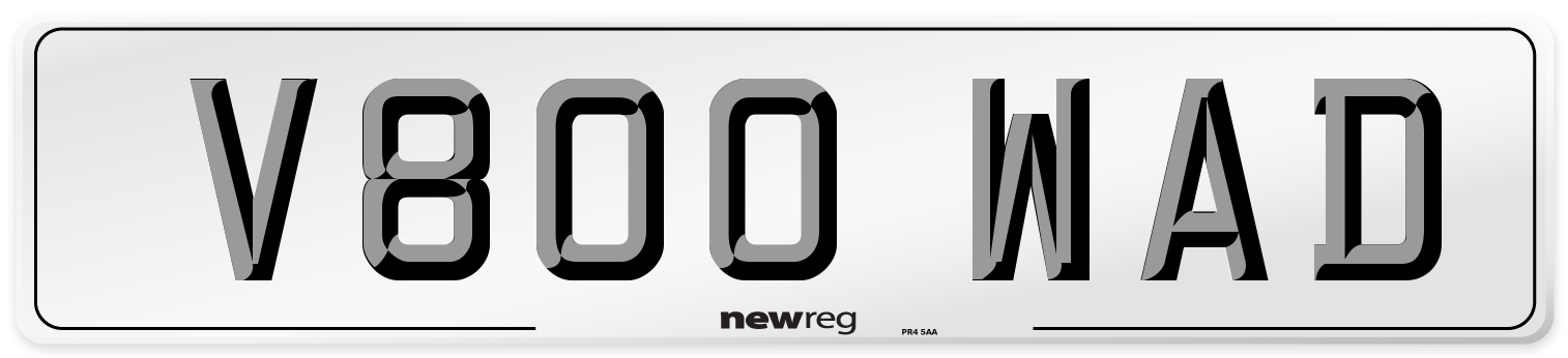 V800 WAD Number Plate from New Reg